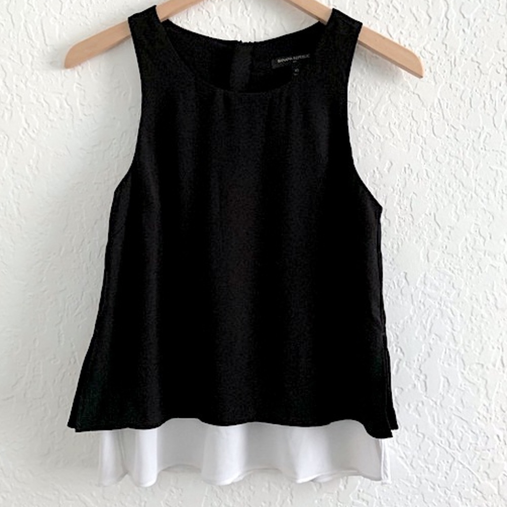 NWOT Banana Republic zipper back double layer tank